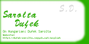 sarolta dufek business card